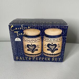 Vintage Jim Shore Carolina Trade Salt & Pepper Set Ceramic Shakers Kitchenware